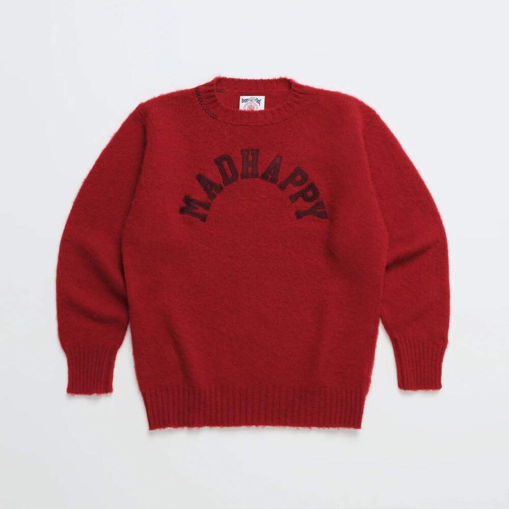 Madhappy Arch Shetland Wool Crewneck Red
